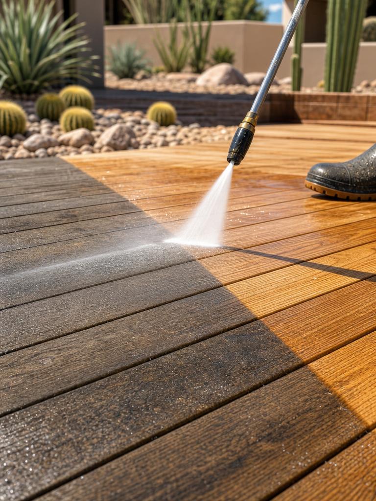Wood deck cleaning in Cave Creek